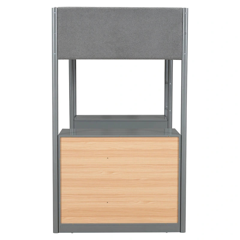 Cama alta de madera Twin Size Teddy Fleece