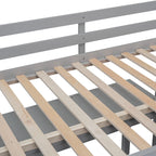 Cama alta de tamaño completo con escritorio retráctil y 4 cajones, cama alta de madera con escritorio lateral portátil y estantes