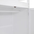 Cama alta de tamaño completo con cajones, escritorio y armario