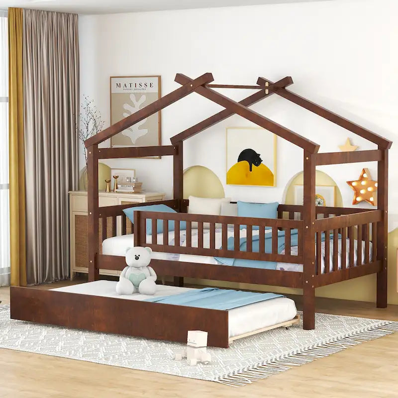 Cama Twin Pine House con nido Twin