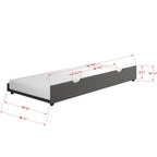 Cama Full Contempo en Gris Oscuro con Cama Nido Doble