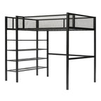 Cama alta de metal con estantes y almacenamiento de 4 niveles