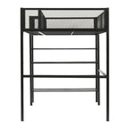 Cama alta de metal con estantes y almacenamiento de 4 niveles