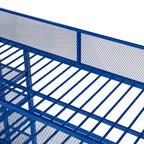 Cama alta de metal con estantes y almacenamiento de 4 niveles