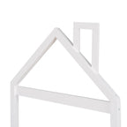 Cama de plataforma de madera individual con cabecero en forma de casa para niños