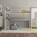Twin Metal Loft Bed with Desk, Ladder and Guardrails