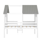 Cama baja de madera con 2 ventanas laterales