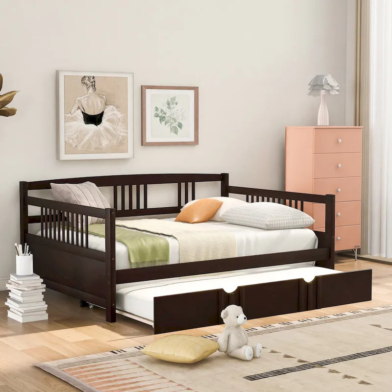 Sofá cama de tamaño completo con cama nido individual