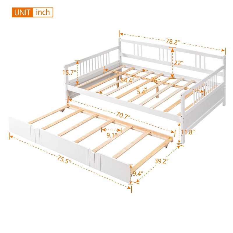 Sofá cama de tamaño completo con cama nido individual
