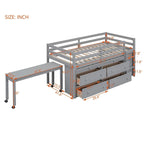 Twin Size Loft Bed with Desk and Drawers