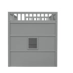 Cama alta tipo casa de tamaño completo, estructura de cama tipo casa de madera con ventanas, cama alta infantil con escalera y barandales de seguridad