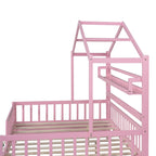 Cama de madera para casa de tamaño completo con cama nido individual
