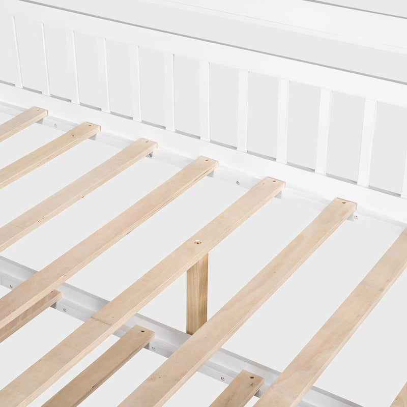 Cama de madera para casa de tamaño completo con cama nido individual