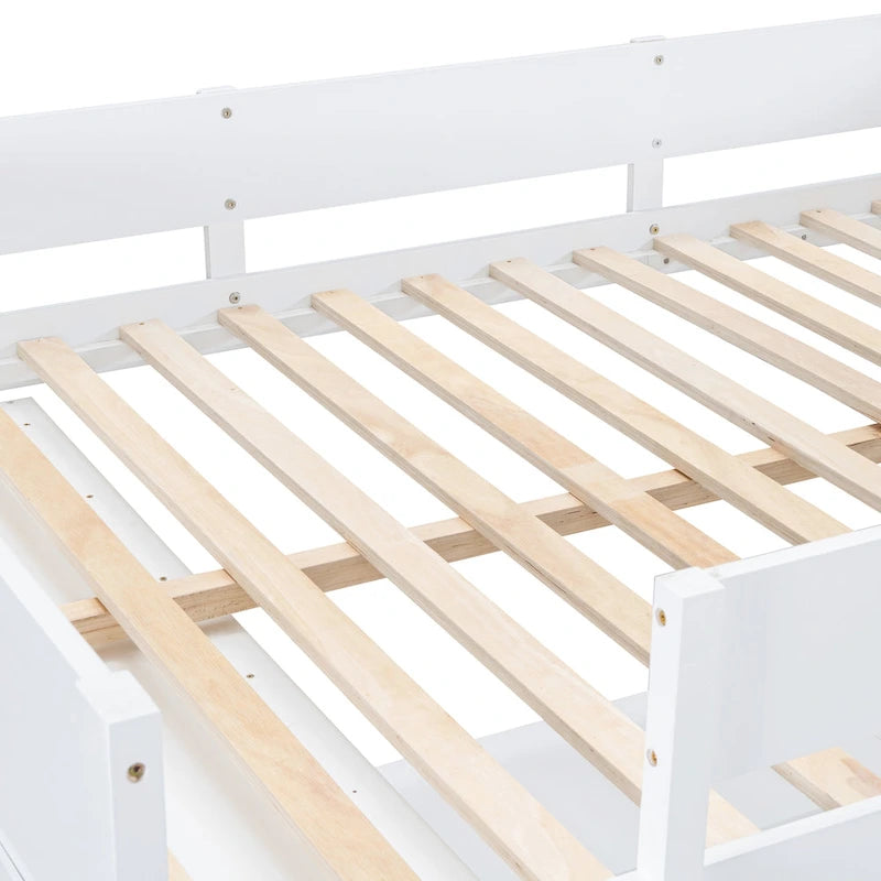 Cama alta de tamaño completo con escritorio y estante