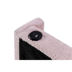 Estructura de cama individual con cama nido, tela de osito, funcionalidad USB y un diseño de bolsillo en el lateral del cabecero